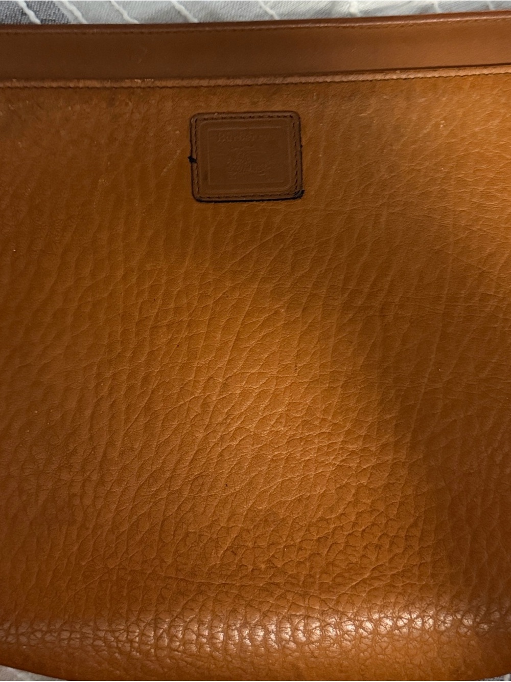 Burberry Tan Pebble-Grain Leather Tote